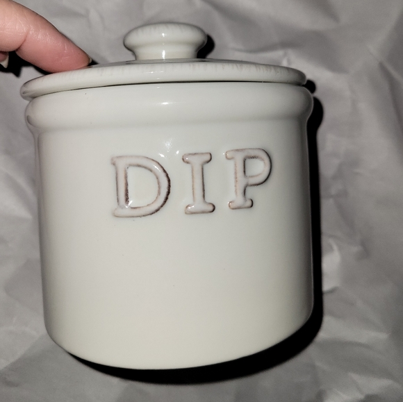 Pottery Barn Dining Vintage Pottery Barn Aged White Dip Jar With Lid Poshmark